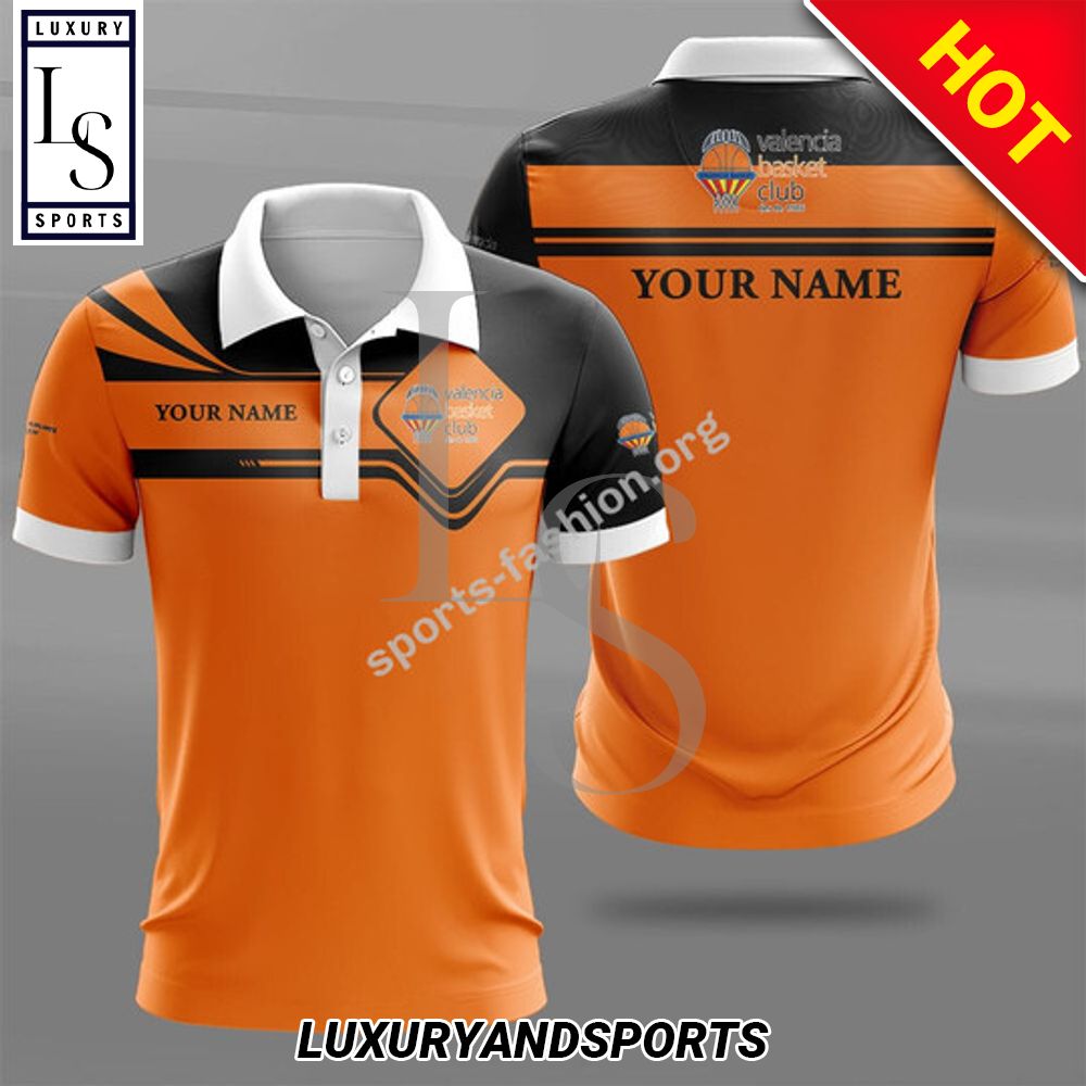 Custom Name Valencia Basket Polo Shirt