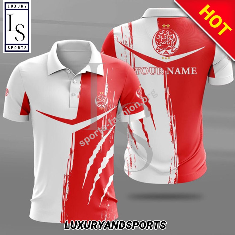 Custom Name Wac Wydad Ac Soccer Polo Shirt