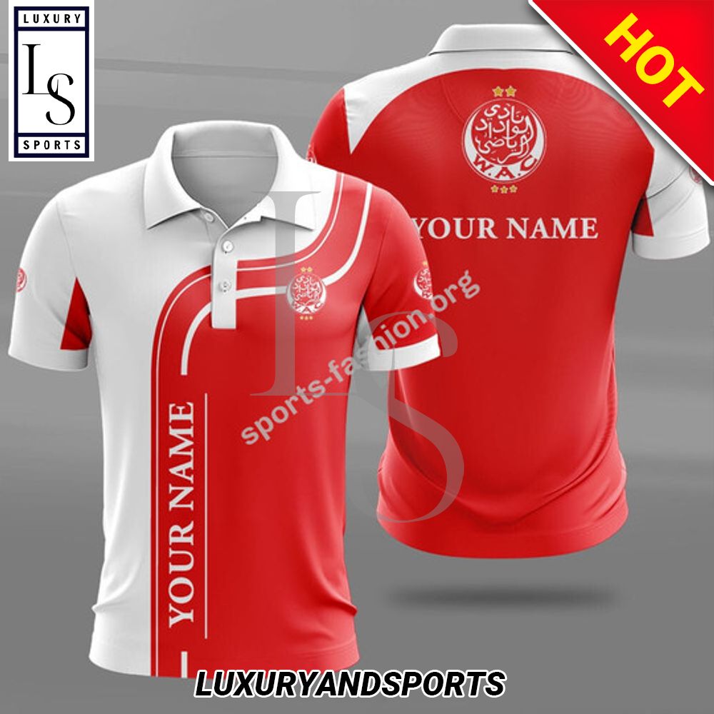 Custom Name Wydad Ac Logo Polo Shirt