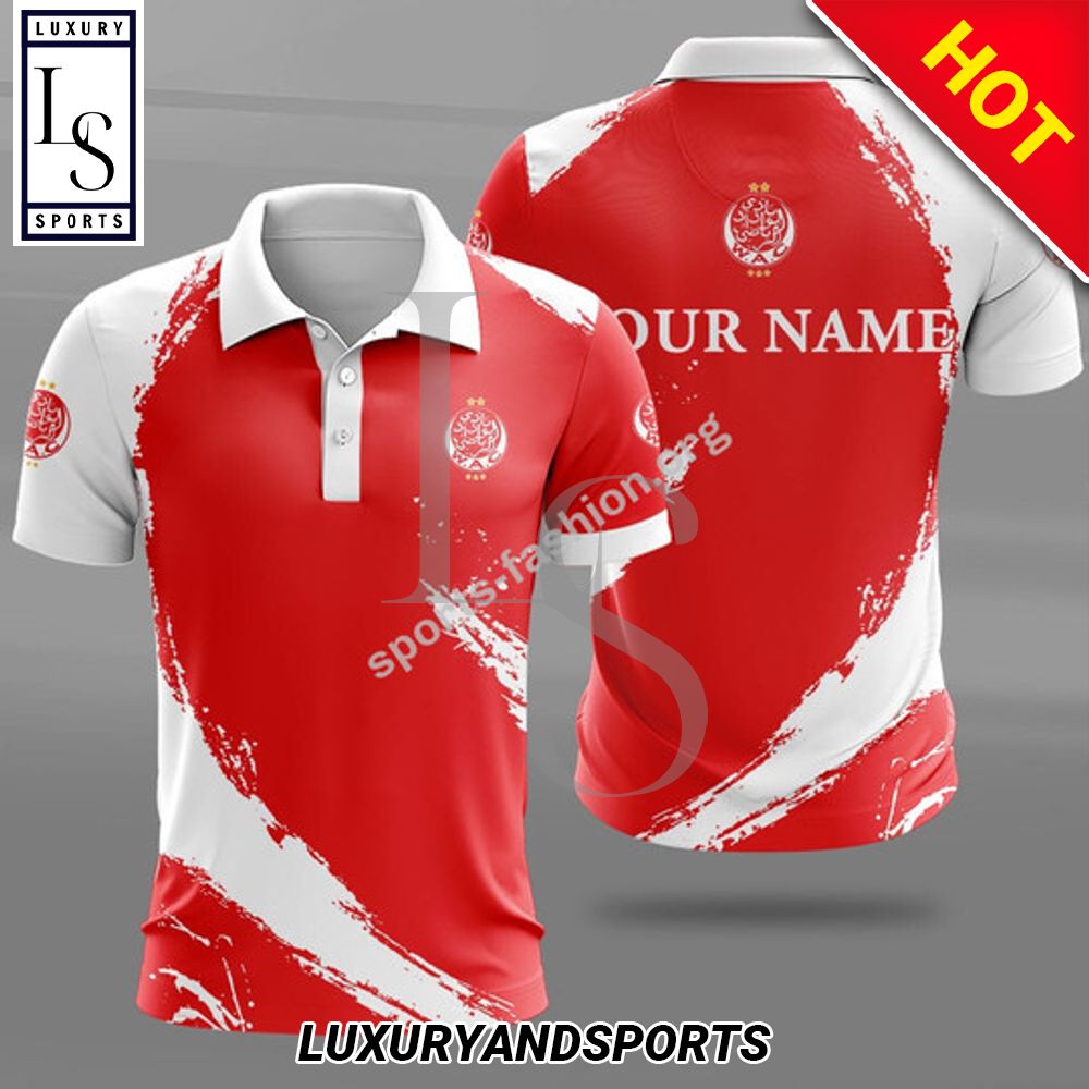 Custom Name Wydad Ac Soccer Polo Shirt