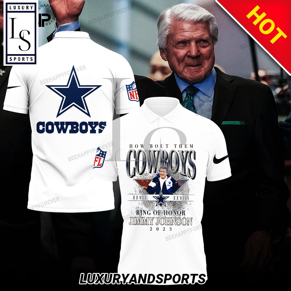 Dallas Cowboys Jimmy Johnson How'Bout Them Cowboys Polo Shirt