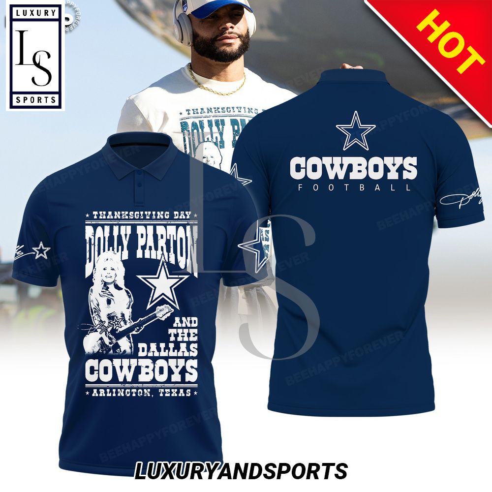 Dolly Parton Dallas Cowboys Navy Polo Shirt