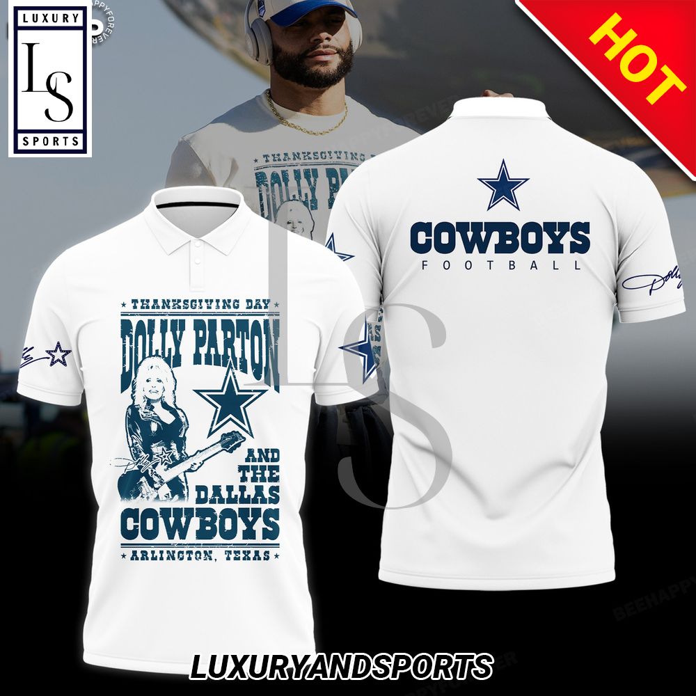 Dolly Parton Dallas Cowboys White Polo Shirt