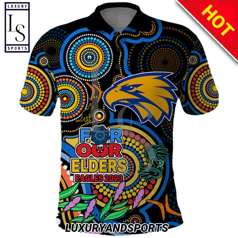 Eagles Football Aboriginal Art NAIDOC Indigenous Tribal Polo Shirt