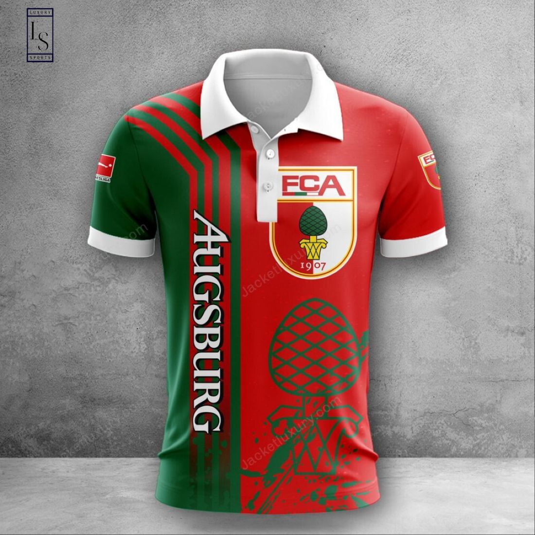 FC Augsburg 3D Bundesliga Polo Shirt Luxury & Sports Store