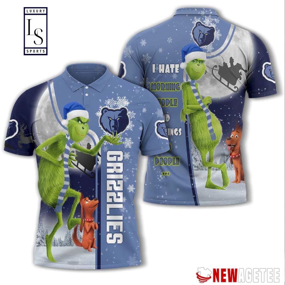 Grinch Stole Memphis Grizzlies in Christmas Polo Shirt