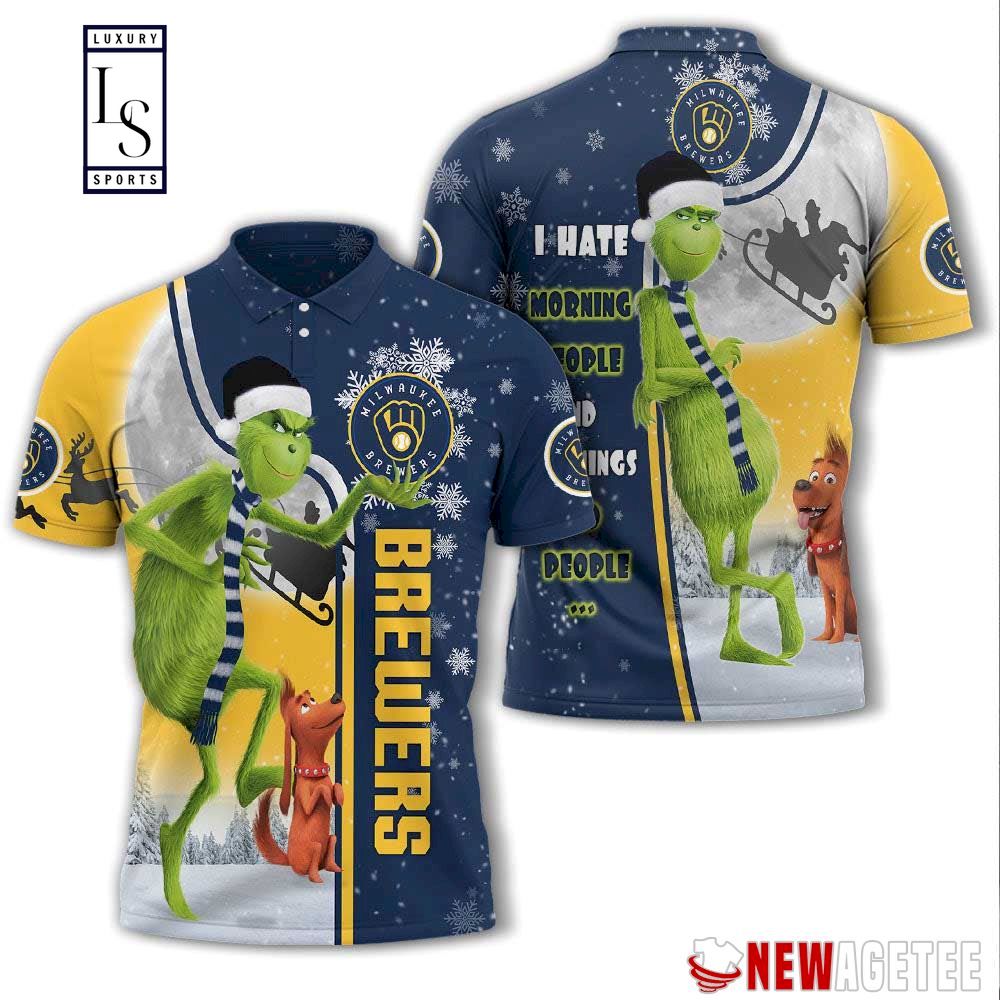 Grinch Stole Milwaukee Brewers in Christmas Polo Shirt