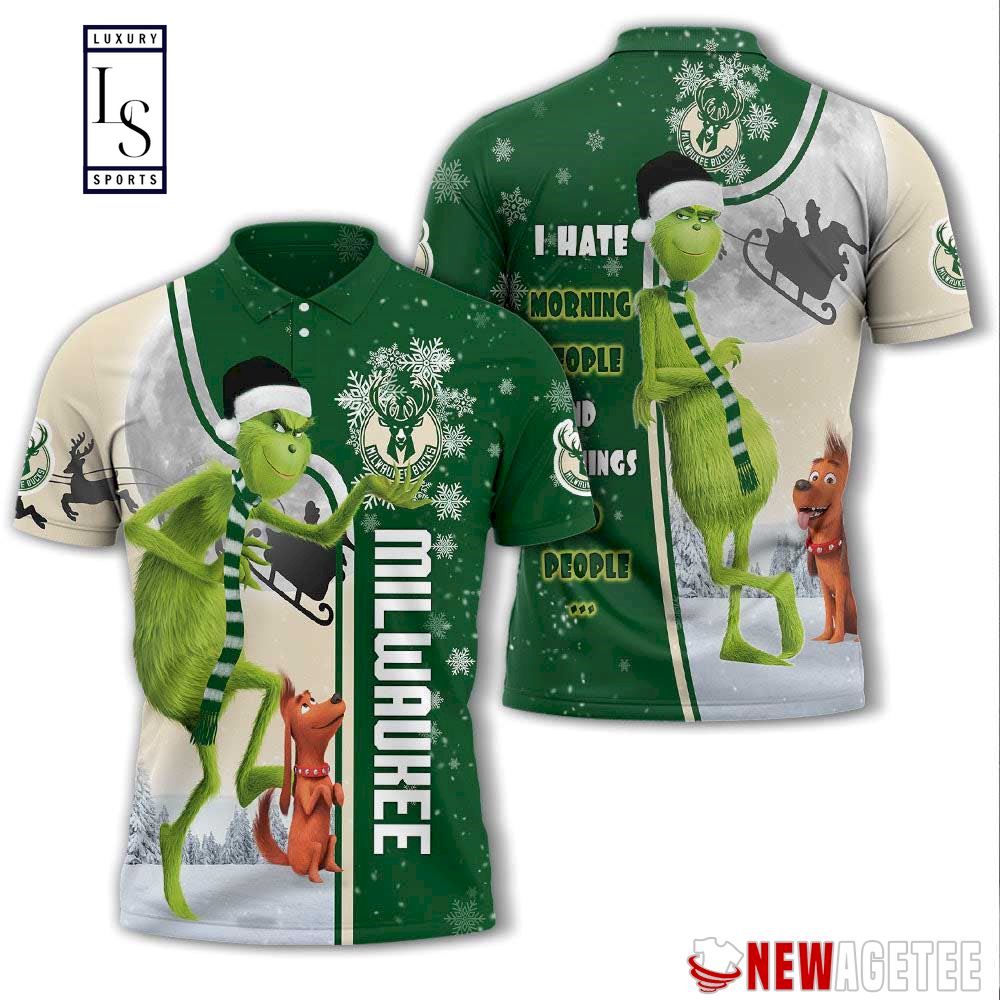 Grinch Stole Milwaukee Bucks in Christmas Polo Shirt