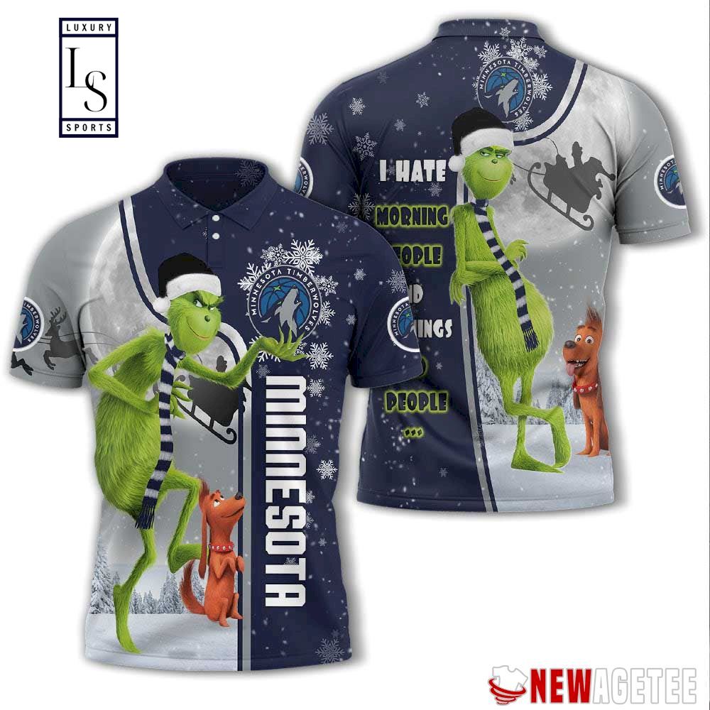 Grinch Stole Minnesota Timberwolves in Christmas Polo Shirt