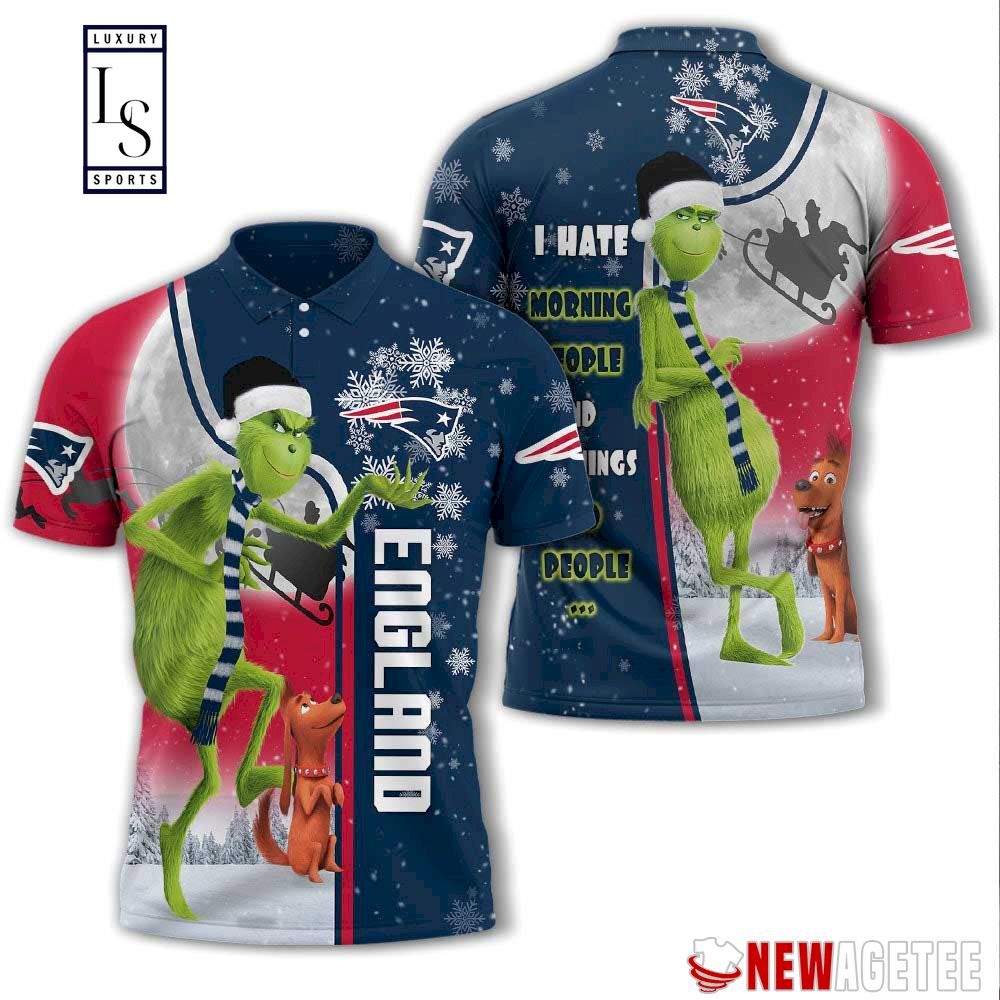 Grinch Stole New England Patriots in Christmas Polo Shirt