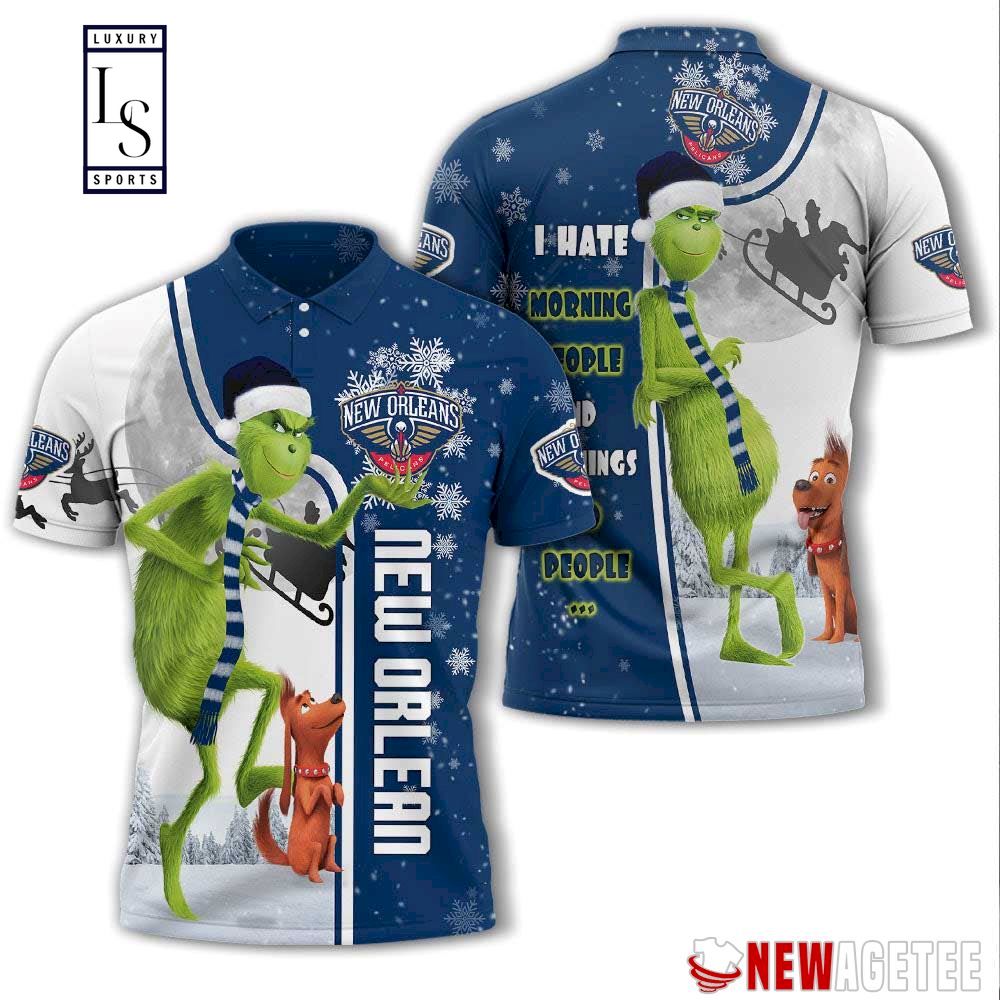 Grinch Stole New Orlean Pelicans in Christmas Polo Shirt