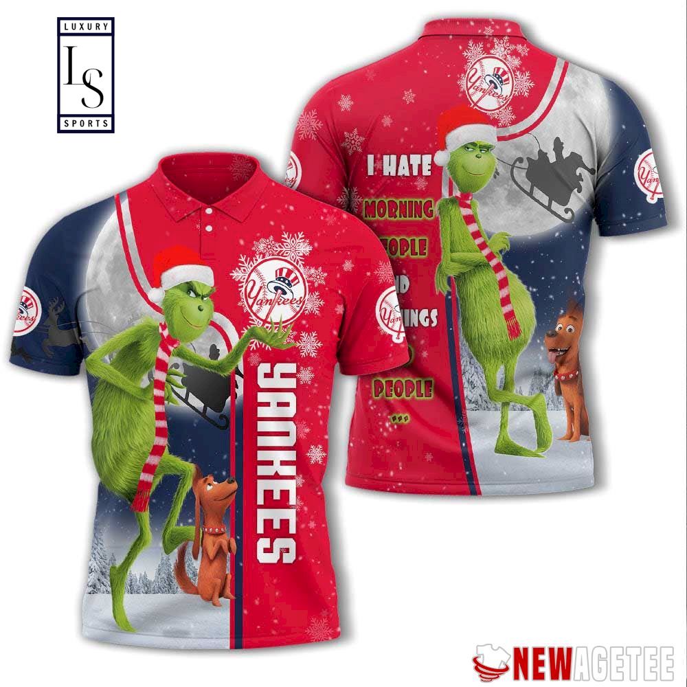 Grinch Stole New York Yankees in Christmas Polo Shirt