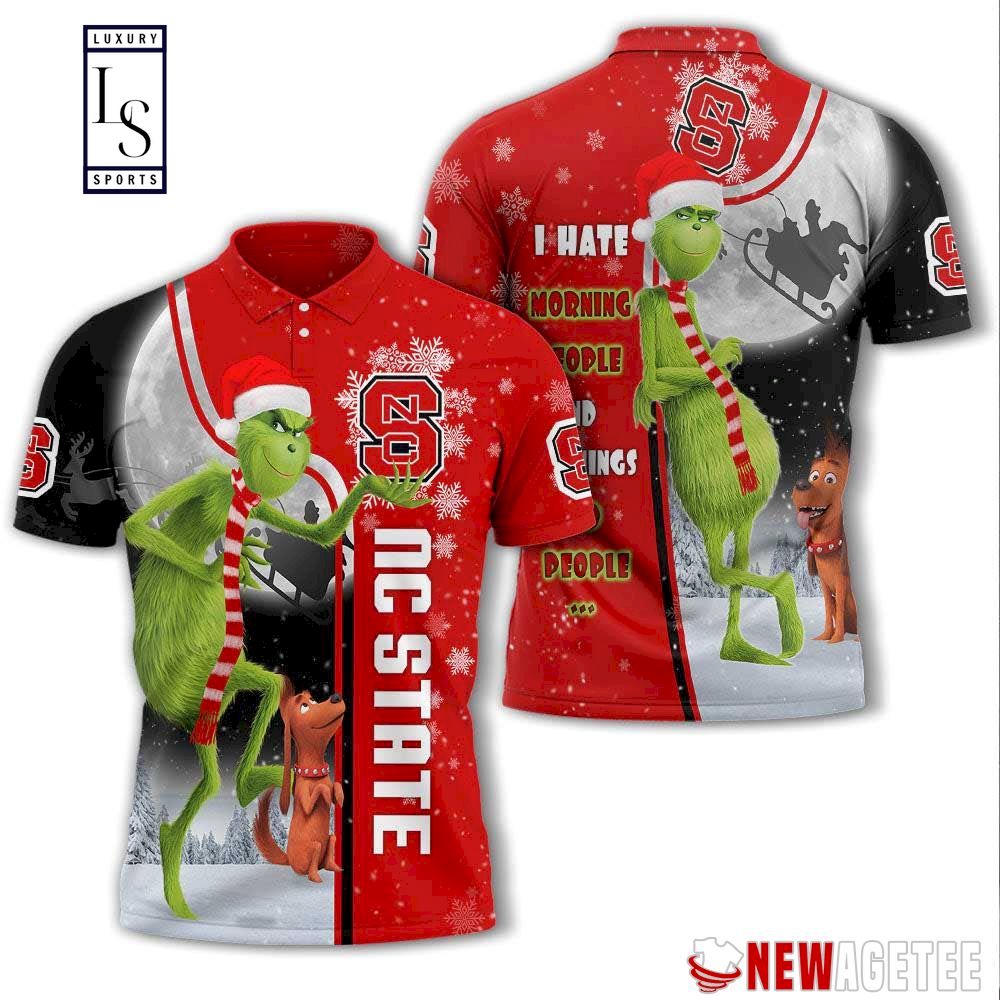 Grinch Stole North Carolina State Wolfpack in Christmas Polo Shirt