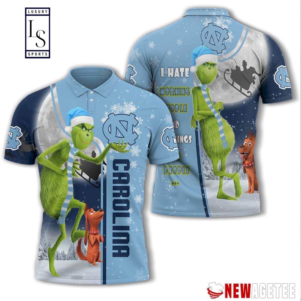 Grinch Stole North Carolina Tar Heels in Christmas Polo Shirt