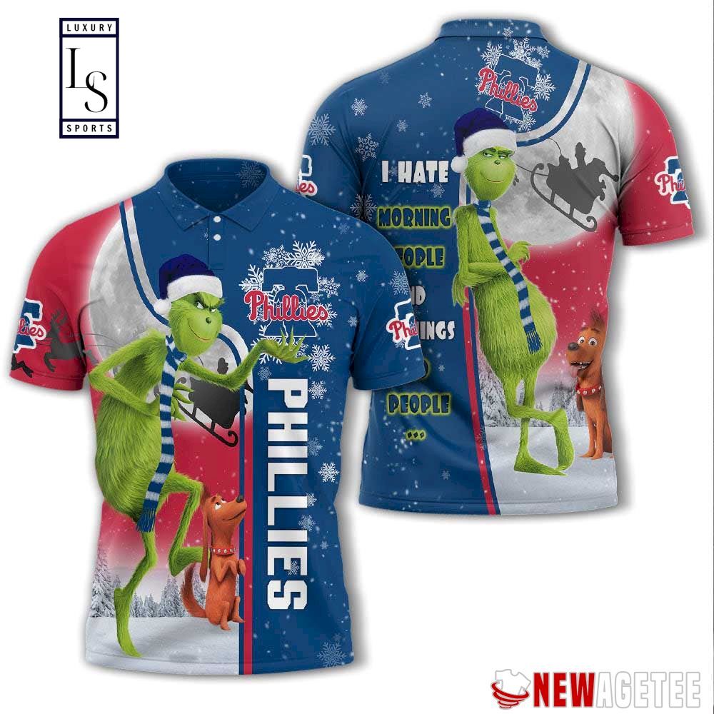 Grinch Stole Philadelphia Phillies in Christmas Polo Shirt