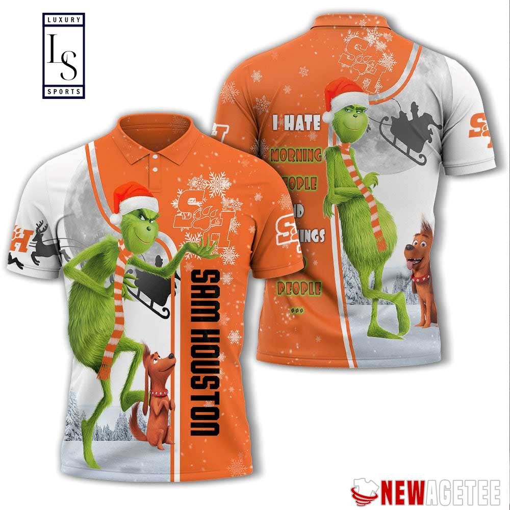 Grinch Stole Sam Houston State Bearkats in Christmas Polo Shirt