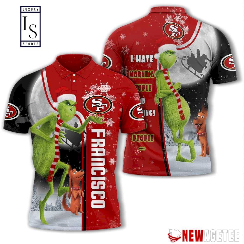 Grinch Stole San Francisco 49ers in Christmas Polo Shirt