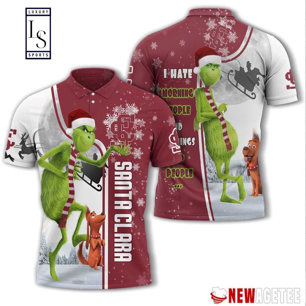 Grinch Stole Santa Clara Broncos in Christmas Polo Shirt