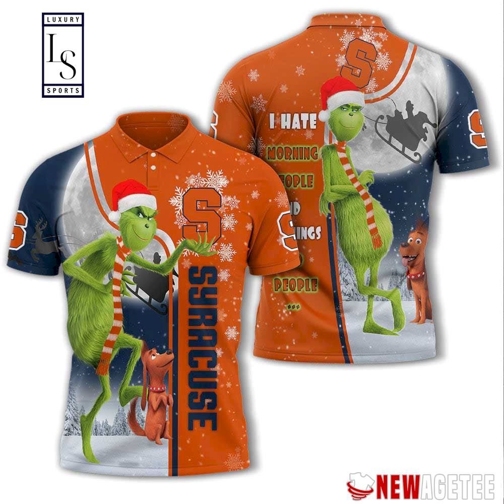 Grinch Stole Syracuse Orange in Christmas Polo Shirt