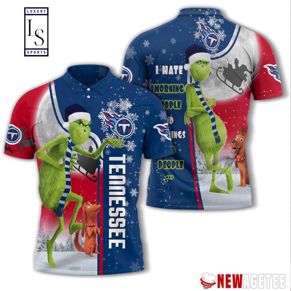 Grinch Stole Tennessee Titans in Christmas Polo Shirt