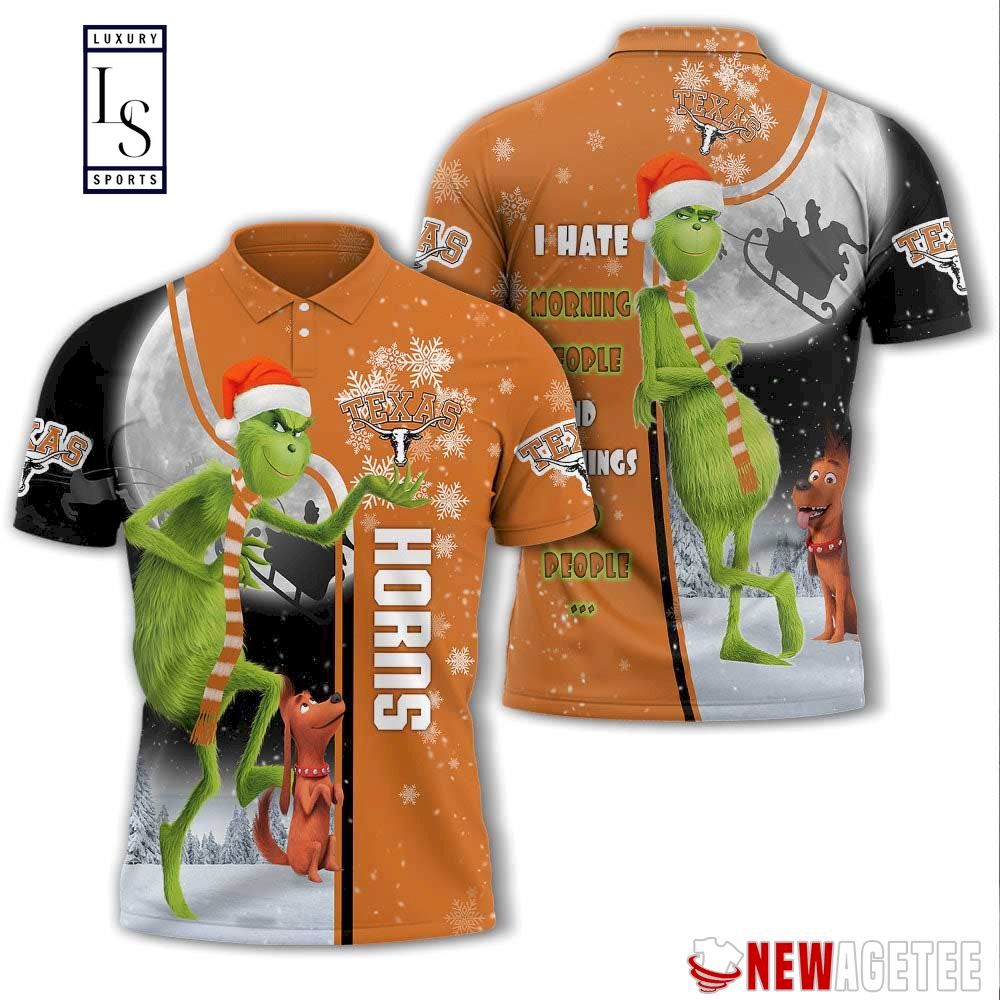 Grinch Stole Texas Longhorns in Christmas Polo Shirt