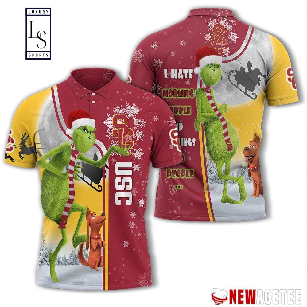 Grinch Stole Usc Trojans in Christmas Polo Shirt