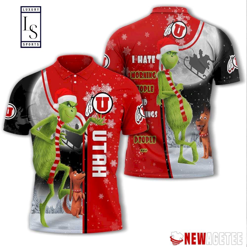 Grinch Stole Utah Utes in Christmas Polo Shirt