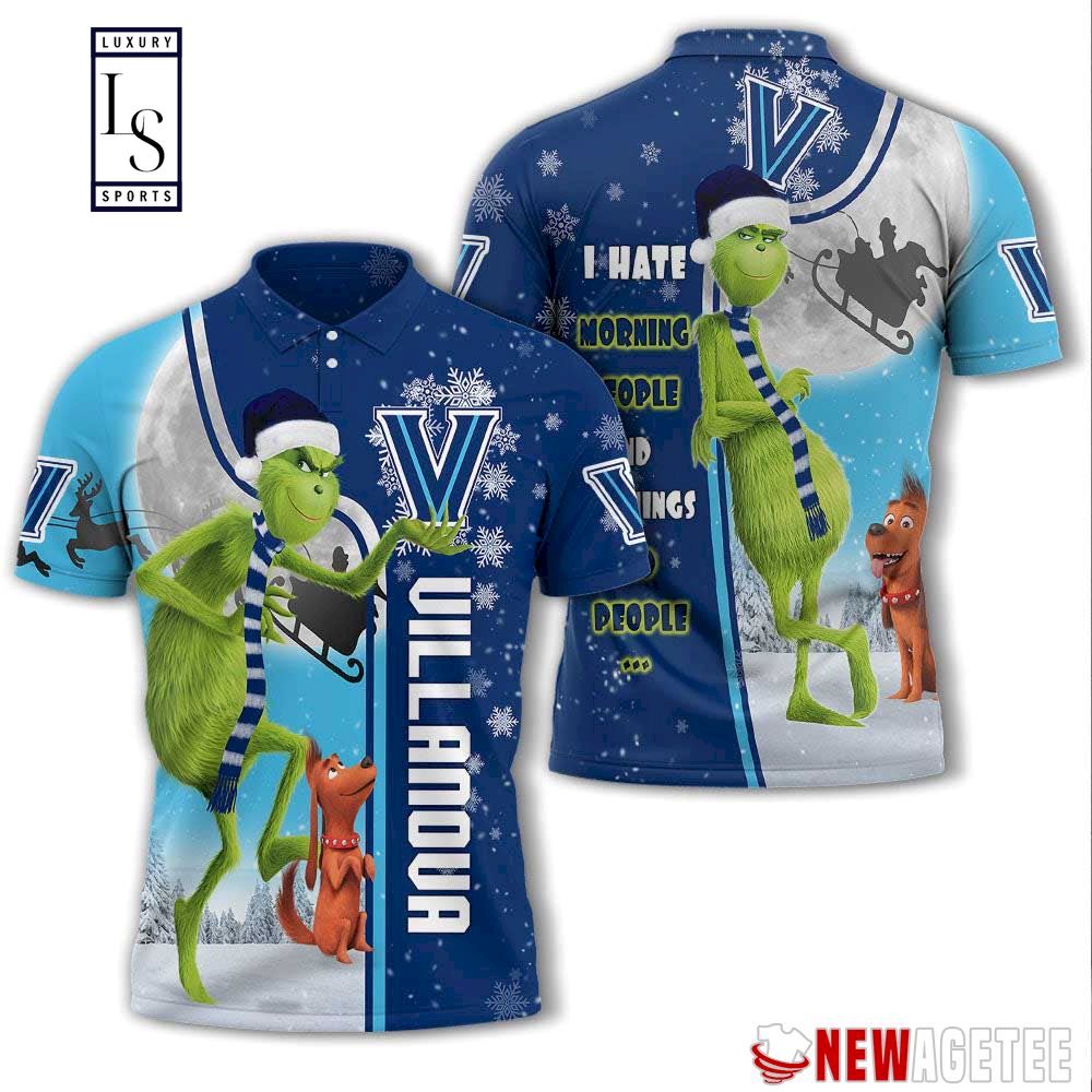 Grinch Stole Villanova Wildcats in Christmas Polo Shirt