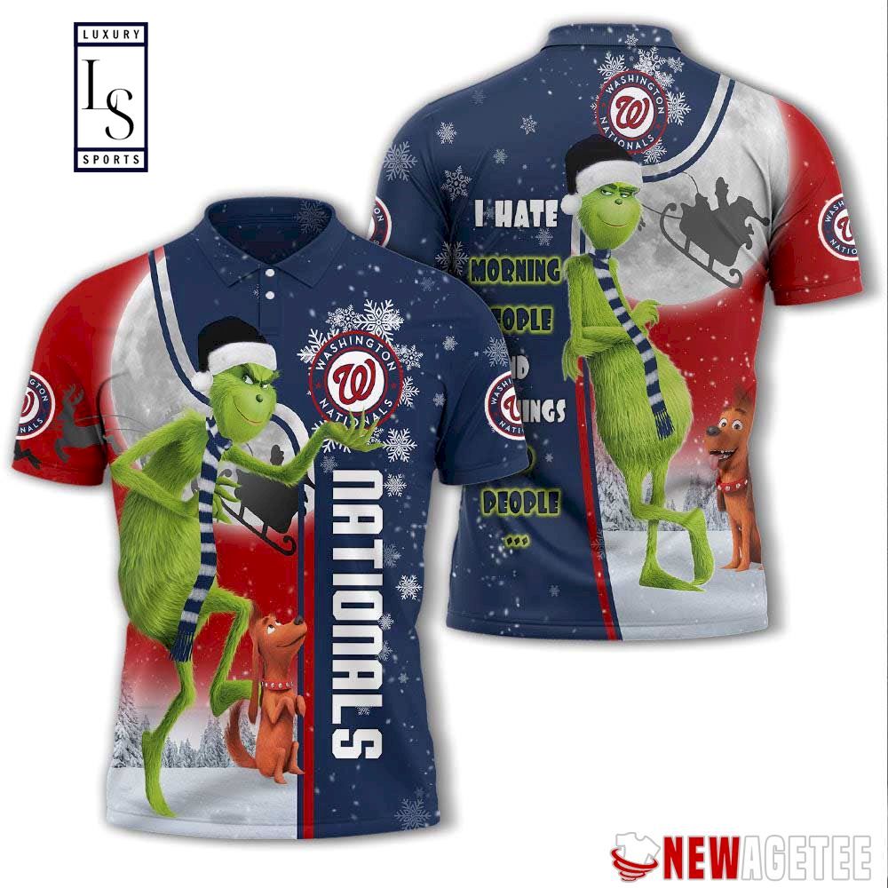 Grinch Stole Washington Nationals in Christmas Polo Shirt