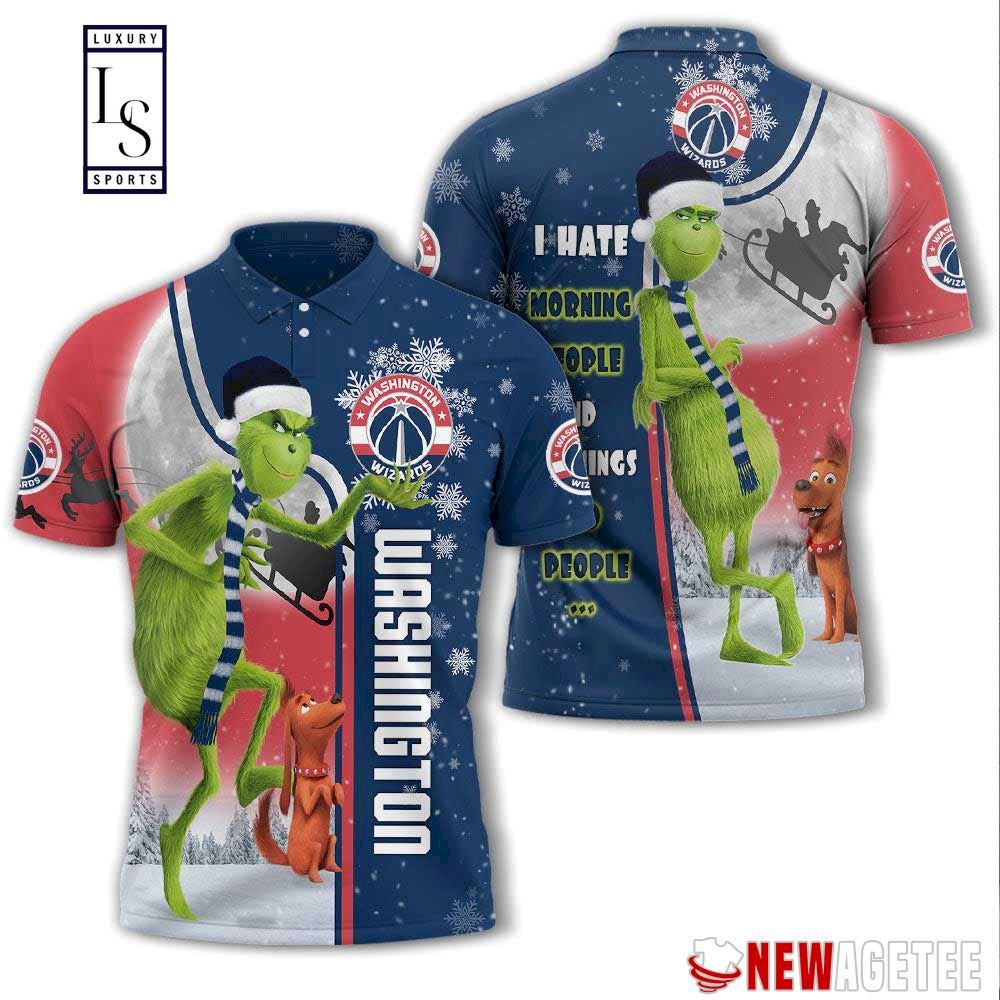 Grinch Stole Washington Wizards in Christmas Polo Shirt