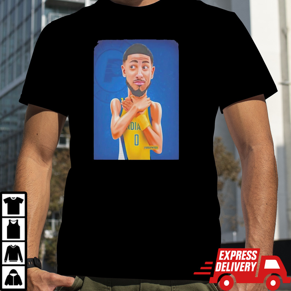 Indiana Pacers Tyrese Haliburton cartoon shirt