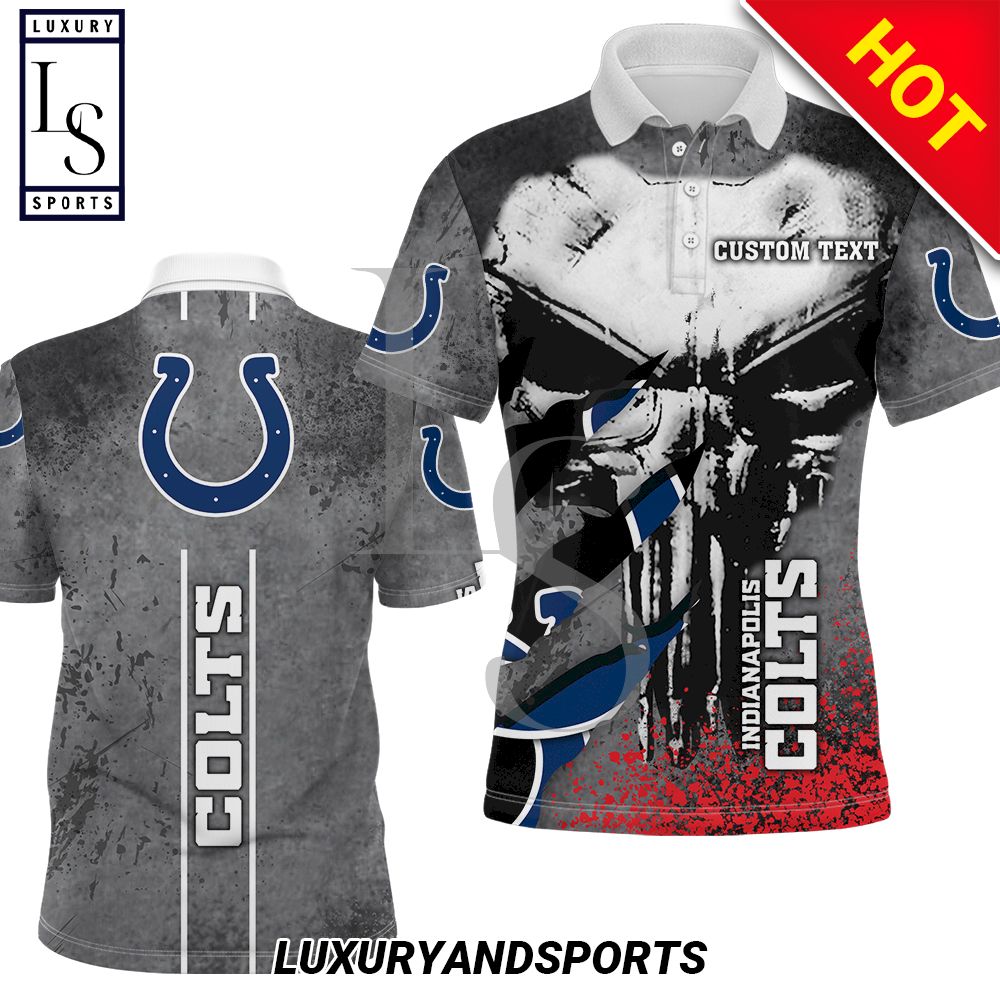 Indianapolis Colts The Punisher Custom Name Polo Shirt