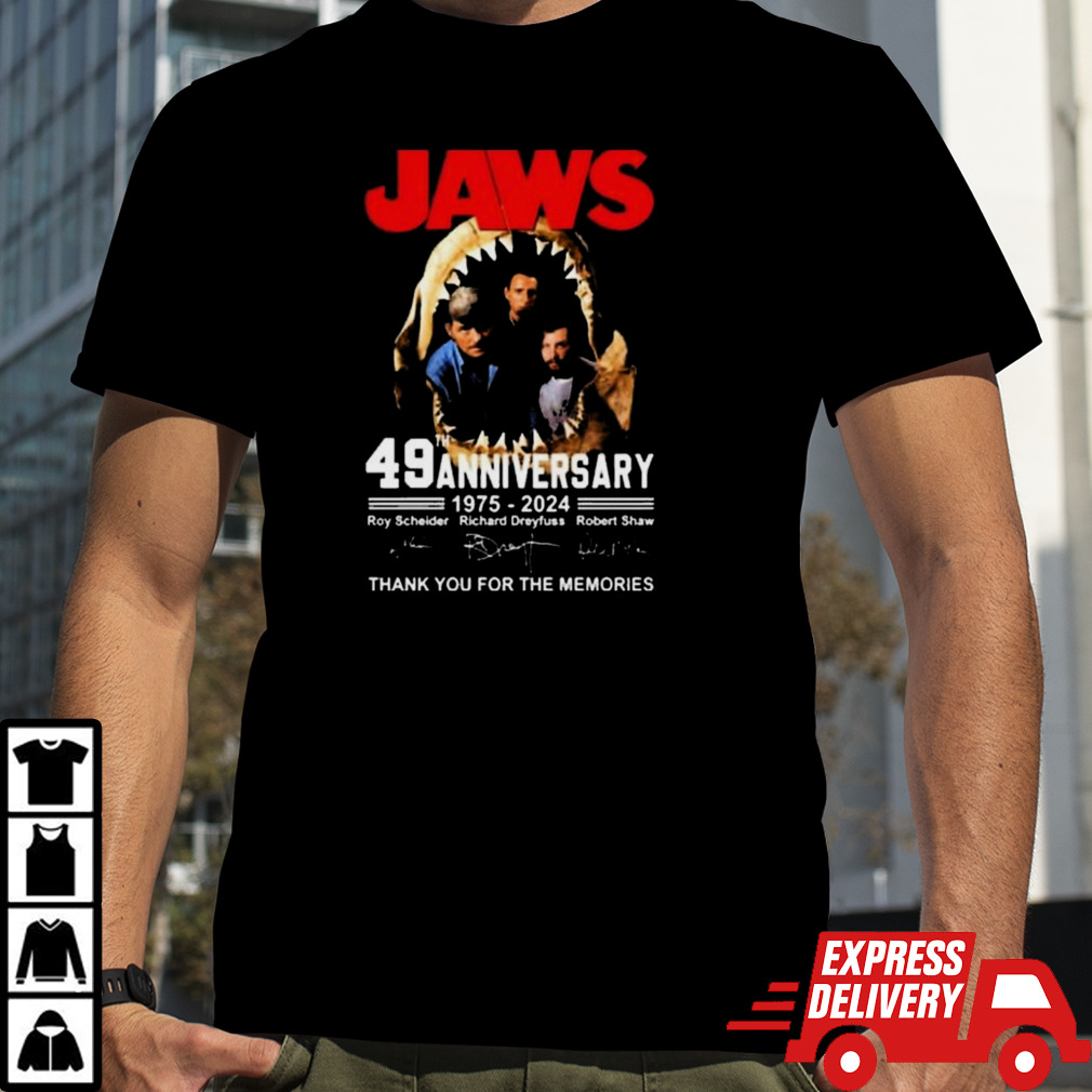 Jaws 49th Anniversary 1975 2024 Thank You For The Memories Signatures shirt