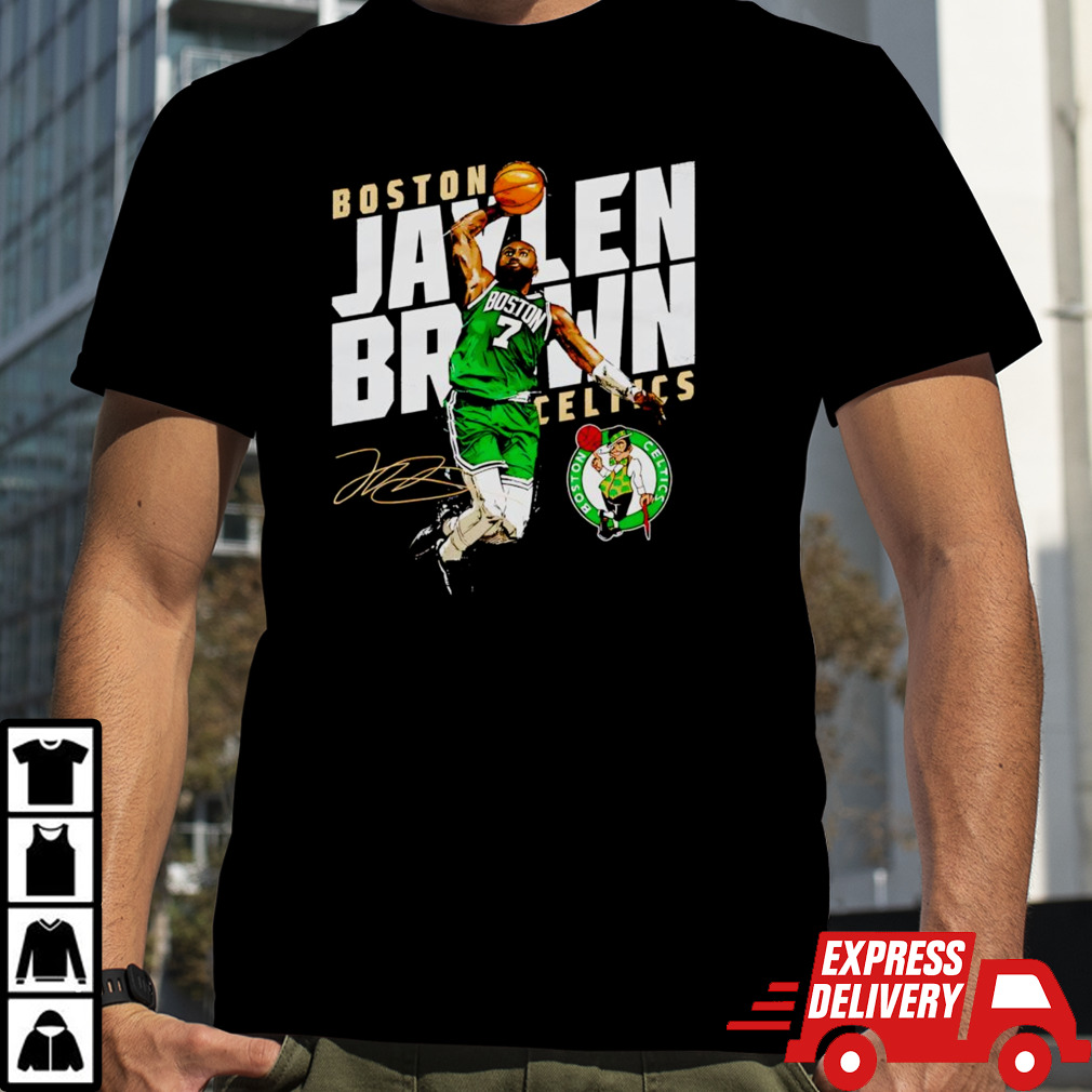 Jaylen Brown Boston Celtics slant signature shirt