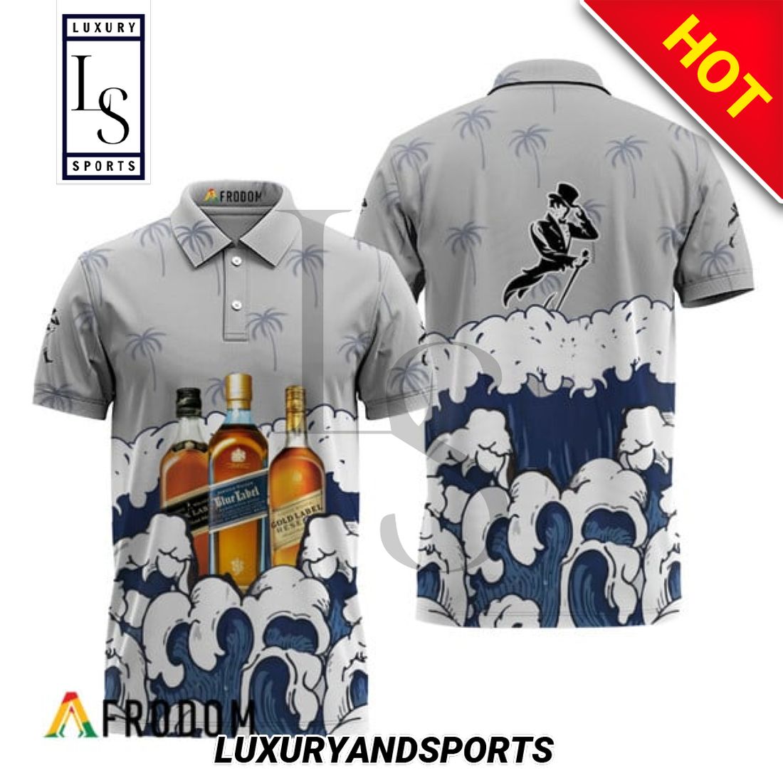 Johnnie Walker Summer Great Wave off Kanagawa Polo Shirt