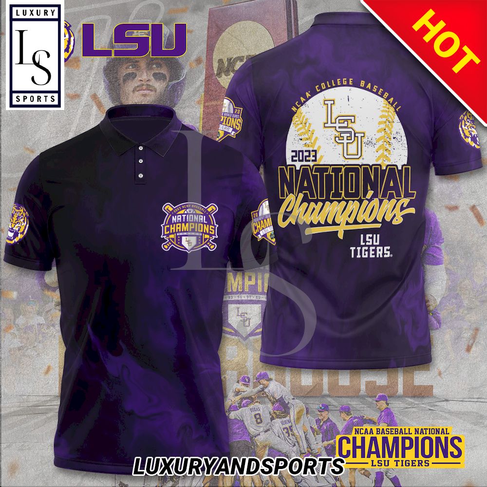 LSU Tigers Baseball National Champions 2023 Apparels Polo