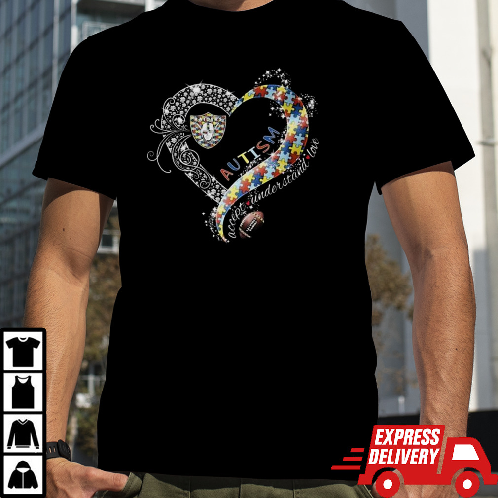 Las Vegas Raiders Autism Accept Understand Love Football T-shirt