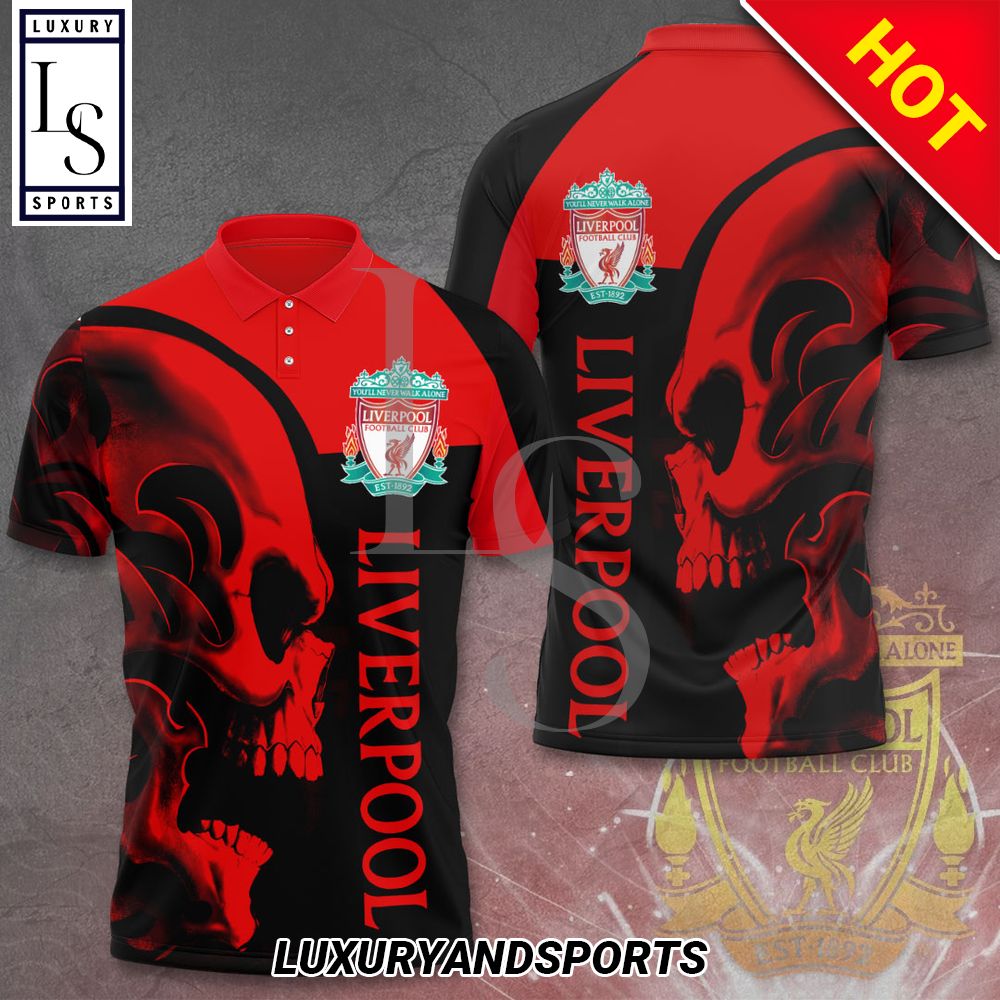 Liverpool Skull 3D Apparels Polo Shirt