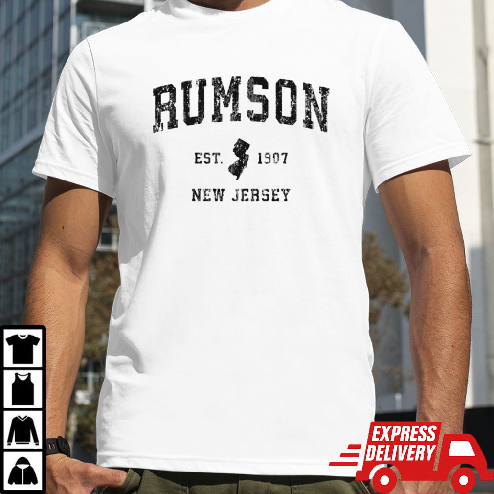 Rumson New Jersey Nj Vintage Established Sports Design Shirt