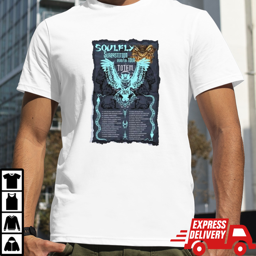 Soulfly Euro Uk Tour 2024 Poster T-shirt