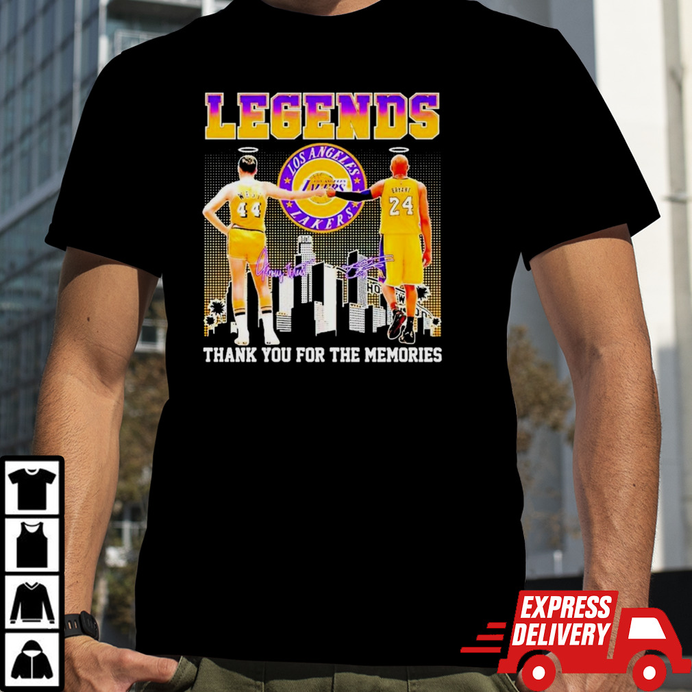 Los Angeles Lakers Legends Jerry West And Kobe Bryant Thank You For The Memories Signatures shirt