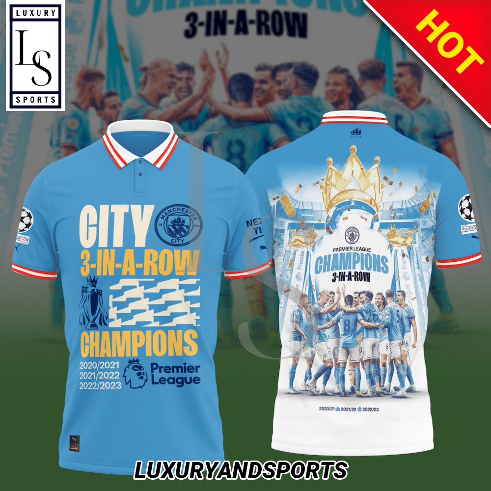 Manchester City Champions 3D Polo Shirt