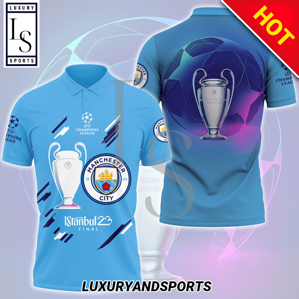 Manchester City Champions League 3D Polo Shirt