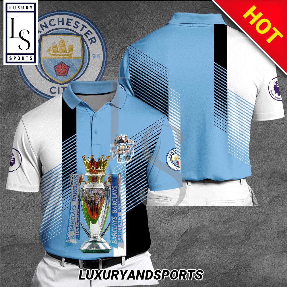 Manchester City Premier League Champions 3D Polo Shirt