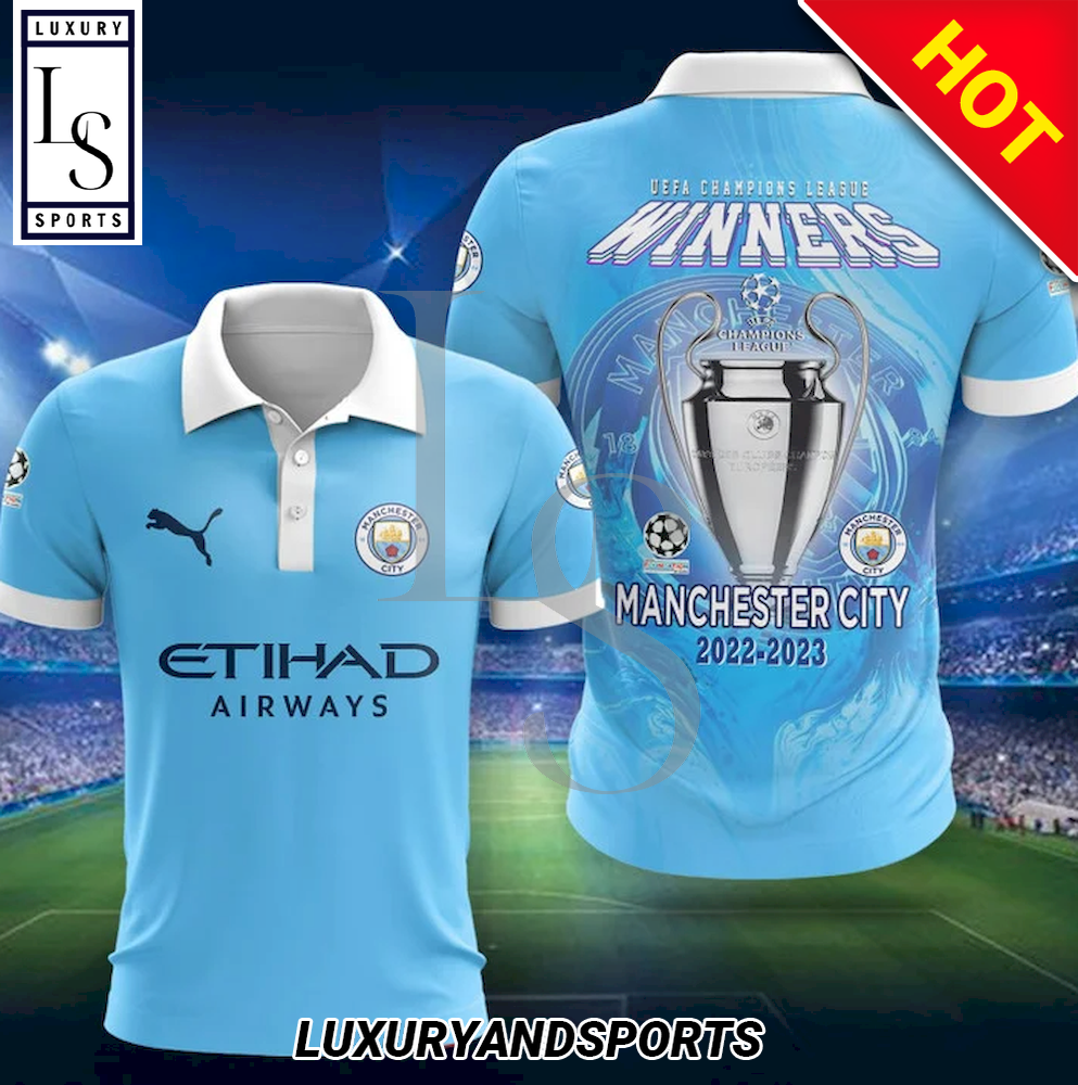 Manchester City UCL Champions 2223 Polo Shirt