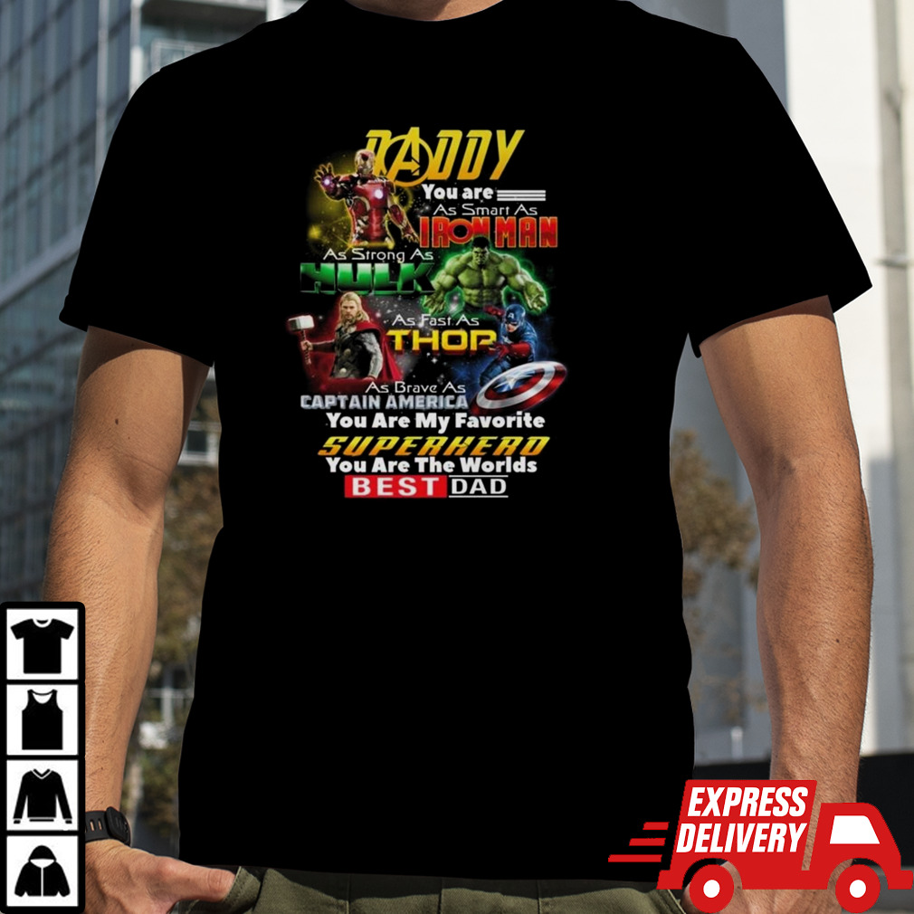 Marvel Superhero Daddy Is Smart As Iron Man Love 2024 T-shirt