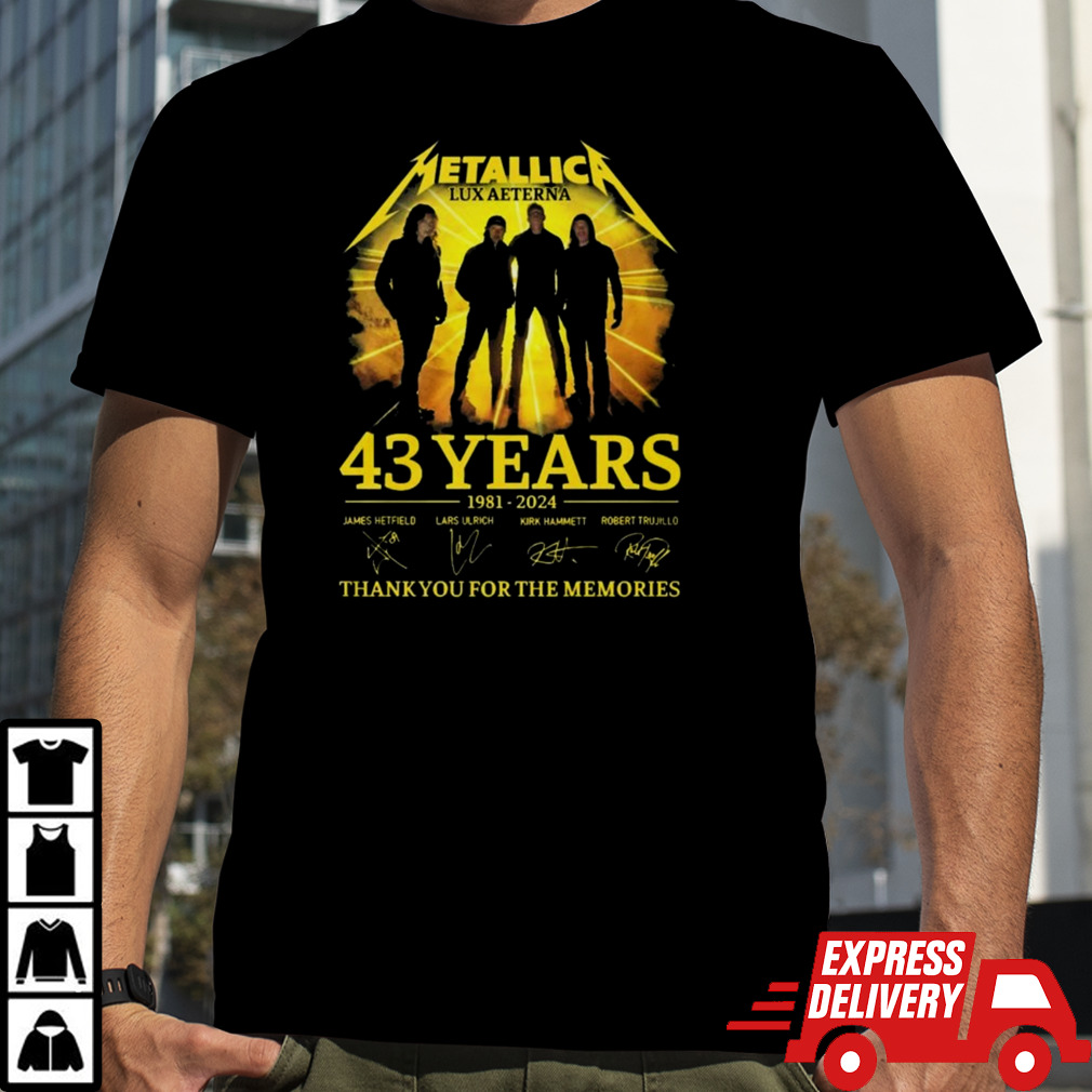 Metallica 43 Year Thank You For The Memories Signatures shirt