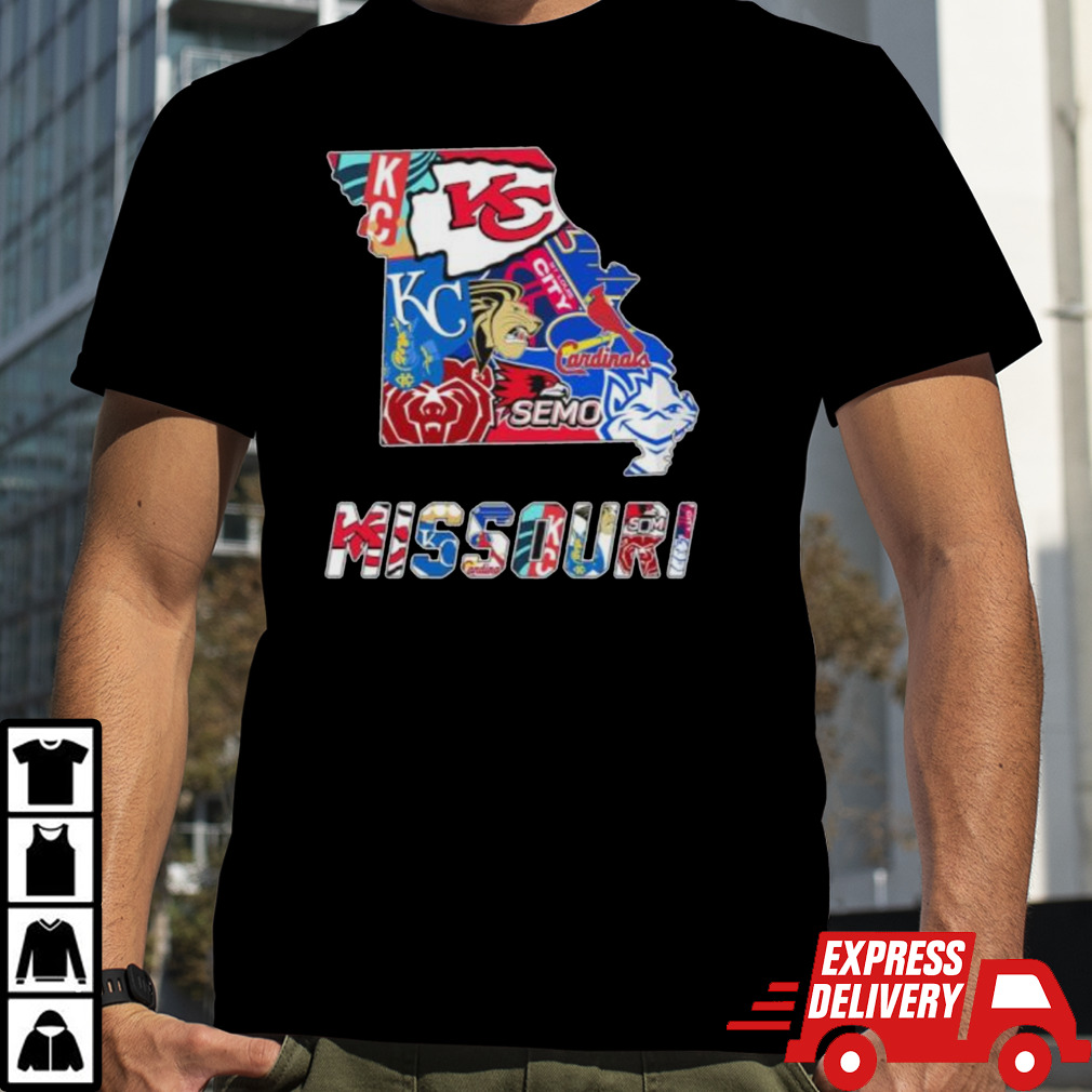 Missouri Map Sports Teams Logo Shirt