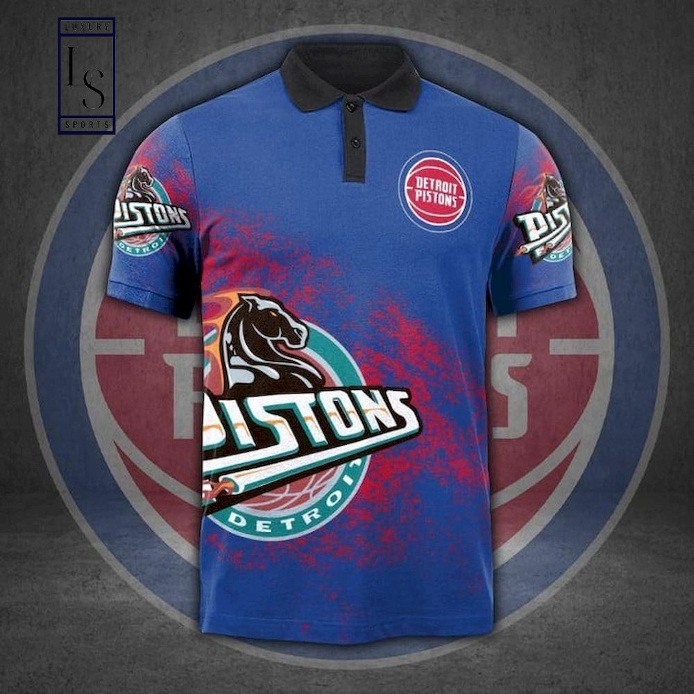 NBA Detroit Pistons 3D Polo Shirt