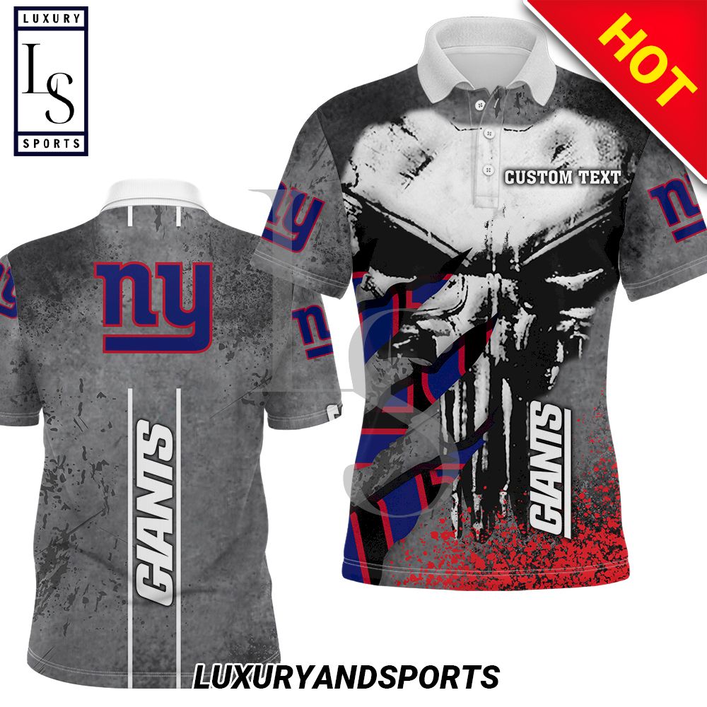 New York Giants The Punisher Custom Name Polo Shirt